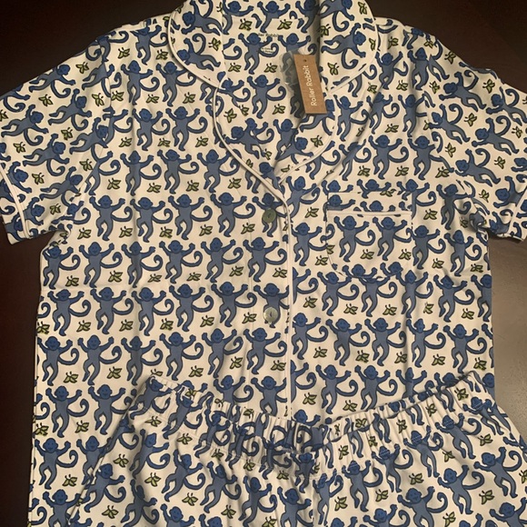 roller rabbit monkey  polo pajama set - Picture 4 of 6
